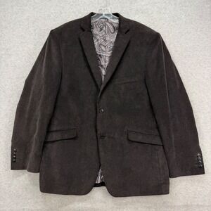 Madison Corduroy Blazer Men 44R Dark Brown Paisley Lined Sport Coat Jacket